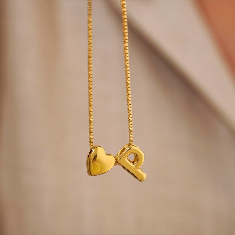 Trendy Adjustable 14k Gold Plated Initial Heart N… - image 3
